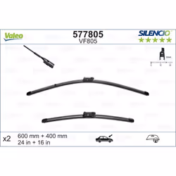 Balai d'essuie-glace SILENCIO FLAT BLADE SET VALEO 577805