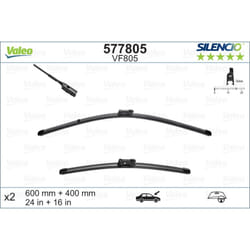 Balai d'essuie-glace SILENCIO FLAT BLADE SET VALEO 577805