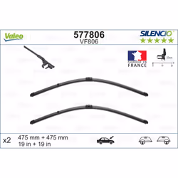 Balai d'essuie-glace VALEO 577806, Silencio VF806, 475mm, Avant, 2 pièce - Vue supplémentaire 5