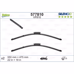 Balai d'essuie-glace VALEO 577810, Silencio Xtrm VF810, 550+475mm, 2 pièce - Vue supplémentaire 4
