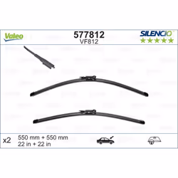 Balai d'essuie-glace VALEO 577812, Silencio Xtrm VF812, 550mm, Avant, 2 pièce - Vue supplémentaire 4