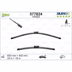 Balai d'essuie-glace VALEO 577824, Silencio Xtrm VF824, 600+450mm, 2 pièce - Vue supplémentaire 4