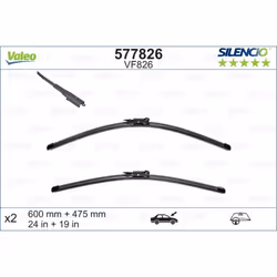 Balai d'essuie-glace VALEO 577826, Silencio VF826, 600+475mm, Avant, 2 pièce - Vue supplémentaire 4