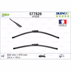 Balai d'essuie-glace VALEO 577826, Silencio VF826, 600+475mm, Avant, 2 pièce - Vue supplémentaire 5