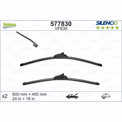 Balai d'essuie-glace VALEO 577830, Silencio Xtrm VF830, 600+450mm, 2 pièce - Vue supplémentaire 4