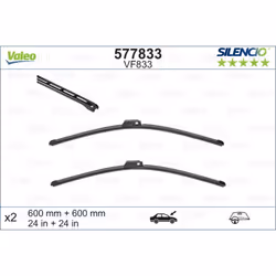 Balai d'essuie-glace VALEO 577833, Silencio VF833, 600mm, Avant, 2 pièce - Vue supplémentaire 4