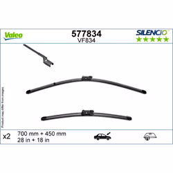 Balais d'essuie-glace plats VALEO VAL577834