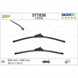 Balai d'essuie-glace VALEO 577836, Silencio Xtrm VF836, 600+500mm, 2 pièce - Vue supplémentaire 4