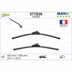 Balai d'essuie-glace VALEO 577836, Silencio Xtrm VF836, 600+500mm, 2 pièce - Vue supplémentaire 5