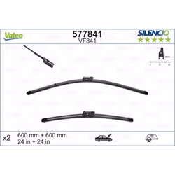 Balai d'essuie-glace VALEO 577841, Silencio VF841, 600mm, Avant, 2 pièce - Vue supplémentaire 4