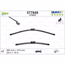 Balai d'essuie-glace VALEO 577849, Silencio Xtrm VF849, 650+475mm, 2 pièce - Vue supplémentaire 4