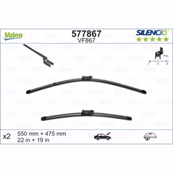 Balai d'essuie-glace VALEO 577867, Silencio Xtrm VF867, 550+500mm, 2 pièce - Vue supplémentaire 4
