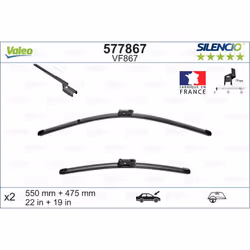 Balai d'essuie-glace VALEO 577867, Silencio Xtrm VF867, 550+500mm, 2 pièce - Vue supplémentaire 5
