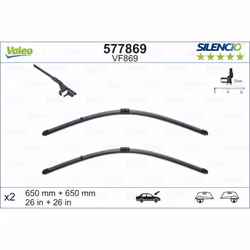 Balai d'essuie-glace VALEO 577869, Silencio VF869, 650mm, Avant, 2 pièce - Vue supplémentaire 4