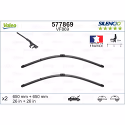 Balai d'essuie-glace VALEO 577869, Silencio VF869, 650mm, Avant, 2 pièce - Vue supplémentaire 5