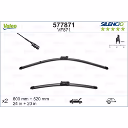 Balai d'essuie-glace VALEO 577871, Silencio Xtrm VF871, 600+520mm, 2 pièce - Vue supplémentaire 4