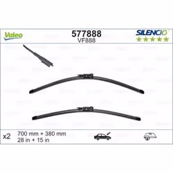 Balai d'essuie-glace VALEO 577888, Silencio Xtrm VF888, 700+380mm, 2 pièce - Vue supplémentaire 4