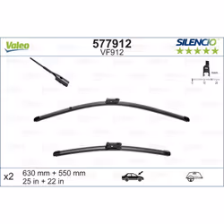 Balai d'essuie-glace VALEO 577912, Silencio Xtrm VF912, 630+550mm, 2 pièce - Vue supplémentaire 4