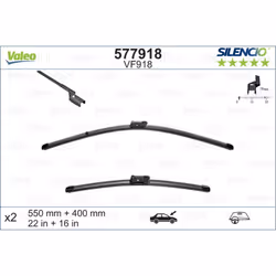 Balai d'essuie-glace VALEO 577918, Silencio Xtrm VF918, 550+400mm, 2 pièce - Vue supplémentaire 4