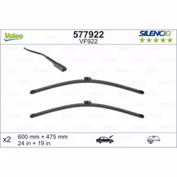 Balai d'essuie-glace VALEO 577922, Silencio Xtrm VF922, 600+475mm, 2 pièce - Vue supplémentaire 4