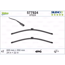 Balai d'essuie-glace VALEO 577924, Silencio Xtrm VF924, 600+550mm, 2 pièce - Vue supplémentaire 4