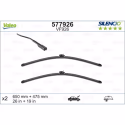 Balai d'essuie-glace VALEO 577926, Silencio Xtrm VF926, 650+475mm, 2 pièce - Vue supplémentaire 4