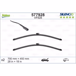 Balai d'essuie-glace VALEO 577928, Silencio Xtrm VF928, 700+450mm, 2 pièce - Vue supplémentaire 4