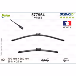 Balai d'essuie-glace VALEO 577954, Silencio, 700+650mm, Avant, 2 pièce