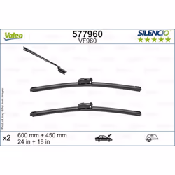 Balai d'essuie-glace VALEO 577960, Silencio, 600+450mm, Avant, 2 pièce