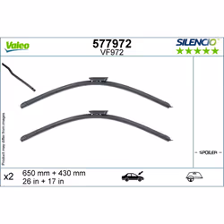 Balai d'essuie-glace VALEO 577972, Silencio, 650+430mm, Avant, 2 pièce