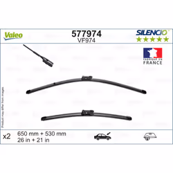Balai d'essuie-glace VALEO 577974, Silencio, 650+530mm, Avant, 2 pièce - Vue supplémentaire 2