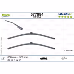 Balai d'essuie-glace VALEO 577984, Silencio Xtrm, 650+550mm, Avant, 2 pièce