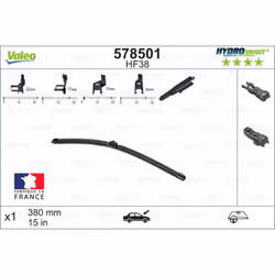 Balai d'essuie-glace VALEO 578501, HydroConnect HF38, 380mm, Avant, 1 pièce - Vue supplémentaire 5