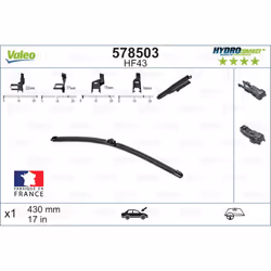 Balai d'essuie-glace VALEO 578503, HydroConnect HF43, 430mm, Avant, 1 pièce - Vue supplémentaire 5