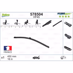 Balai d'essuie-glace VALEO 578504, HydroConnect HF45, 450mm, Avant, 1 pièce - Vue supplémentaire 5