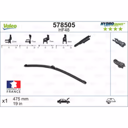 Balai d'essuie-glace VALEO 578505, HydroConnect HF48, 475mm, Avant, 1 pièce - Vue supplémentaire 5