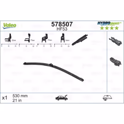 Balai d'essuie-glace VALEO 578507, HydroConnect HF53, 530mm, Avant, 1 pièce - Vue supplémentaire 4