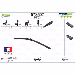 Balai d'essuie-glace VALEO 578507, HydroConnect HF53, 530mm, Avant, 1 pièce - Vue supplémentaire 5