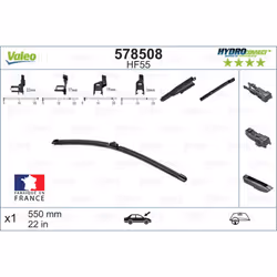 Balai d'essuie-glace VALEO 578508, HydroConnect HF55, 550mm, Avant, 1 pièce - Vue supplémentaire 5