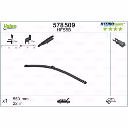 Balai d'essuie-glace VALEO 578509, HydroConnect HF55B, 550mm, Avant, 1 pièce - Vue supplémentaire 4