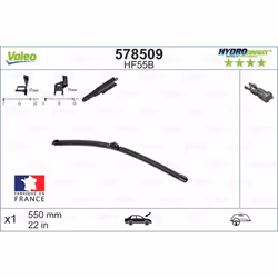 Balai d'essuie-glace VALEO 578509, HydroConnect HF55B, 550mm, Avant, 1 pièce - Vue supplémentaire 5