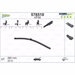 Balai d'essuie-glace VALEO 578510, HydroConnect HF58, 580mm, Avant, 1 pièce - Vue supplémentaire 4