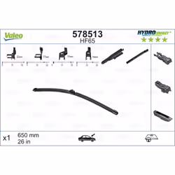 Balai d'essuie-glace VALEO 578513, HydroConnect HF65, 650mm, Avant, 1 pièce - Vue supplémentaire 4