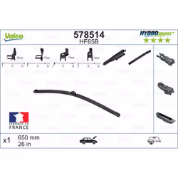 Balai d'essuie-glace VALEO 578514, HydroConnect HF65B, 650mm, Avant, 1 pièce - Vue supplémentaire 5