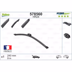 Balai d'essuie-glace VALEO 578560, HydroConnect HR24, 240mm, Arrière, 1 pièce - Vue supplémentaire 5