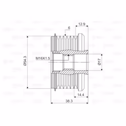 Poulie roue libre, alternateur VALEO 588002 - Vue supplémentaire 4