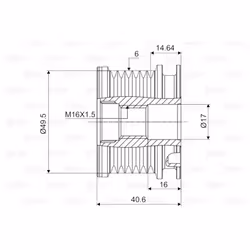 Poulie roue libre, alternateur VALEO 588014 - Vue supplémentaire 4