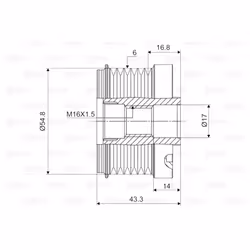 Poulie roue libre, alternateur VALEO 588023 - Vue supplémentaire 4