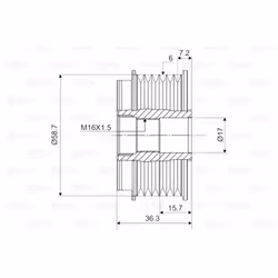 Poulie roue libre, alternateur VALEO 588042 - Vue supplémentaire 4