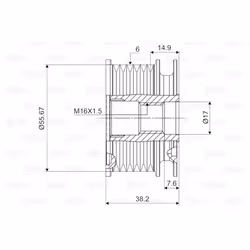 Poulie roue libre, alternateur VALEO 588044 - Vue supplémentaire 4